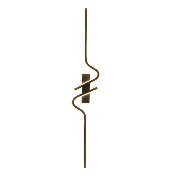 Minimalist Long Wave Aluminum Black Decorative LED Wall Lamp | Noxord