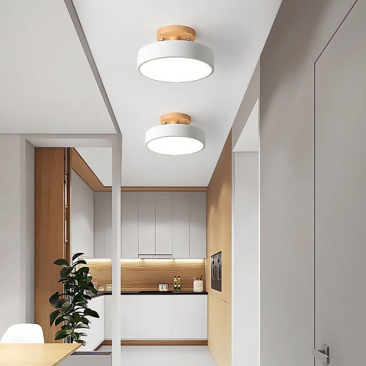 LED Round Ceiling Lamp – Nordic Semi-Flush Design
