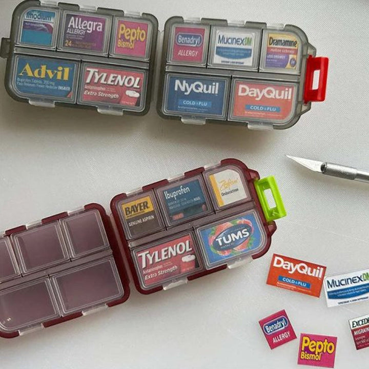 Kalsten | Travel Pill Organizer Box (161 Labels for Customization)