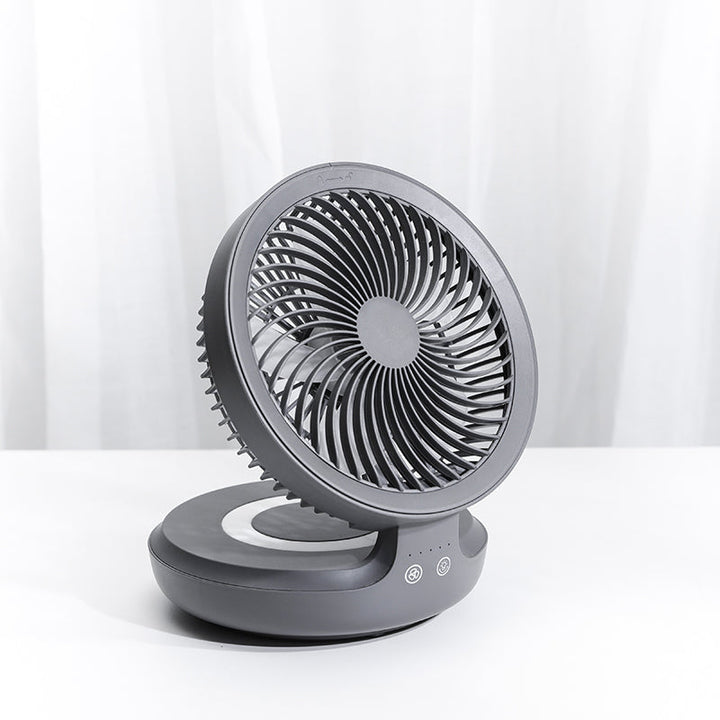 Kalsten | Rechargeable Foldable Desktop Fan, with Four Modes, Night Light and Adjustable Angle, for Study, Sleep, Work and Outdoors