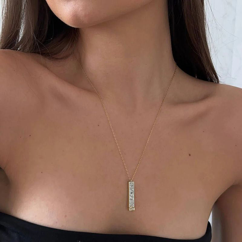 Kalsten | Rhinestone Engraved Necklace