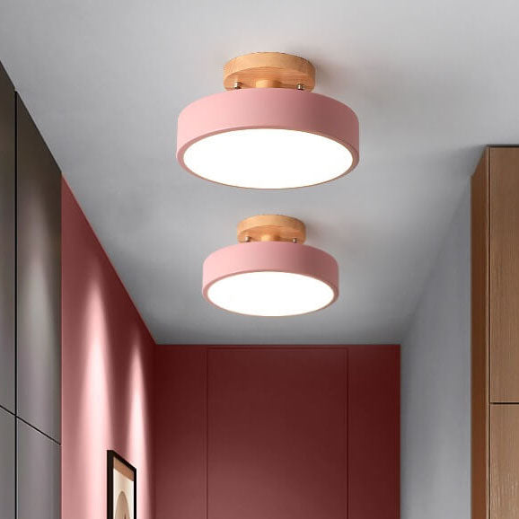 LED Round Ceiling Lamp – Nordic Semi-Flush Design