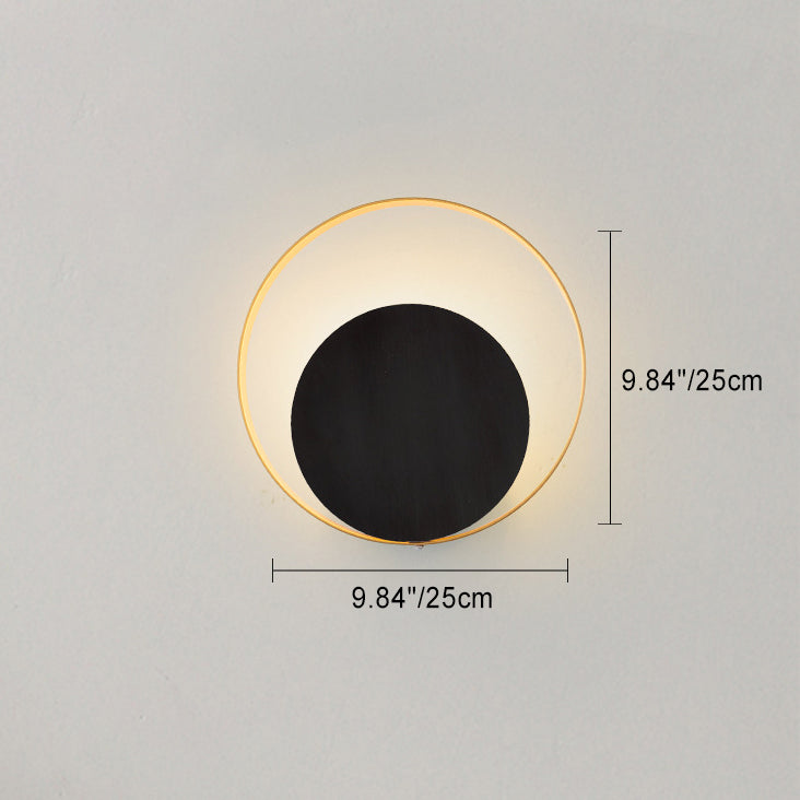 Modern Minimalist Iron Circle Ring 1-Light Wall Sconces Lamp For Bedroom | Noxord