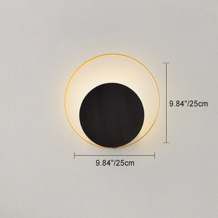 Modern Minimalist Iron Circle Ring 1-Light Wall Sconces Lamp For Bedroom | Noxord
