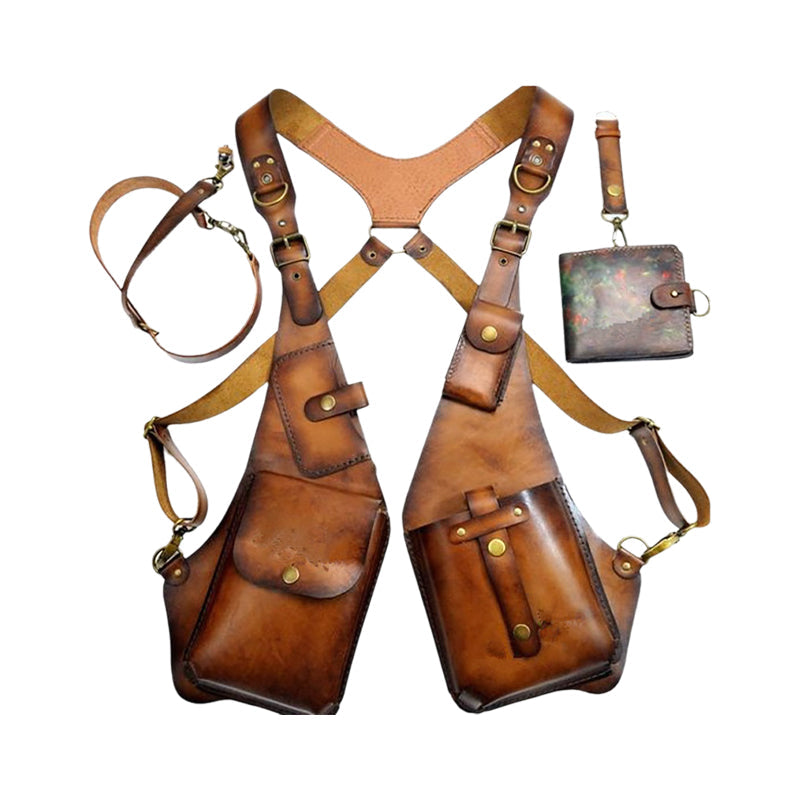 Medieval Steampunk shoulder bag with retro strap | Kalsten