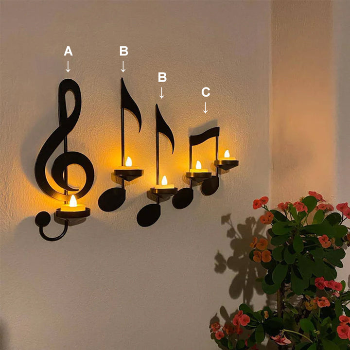 Black Musical Note Wall Light | Kalsten