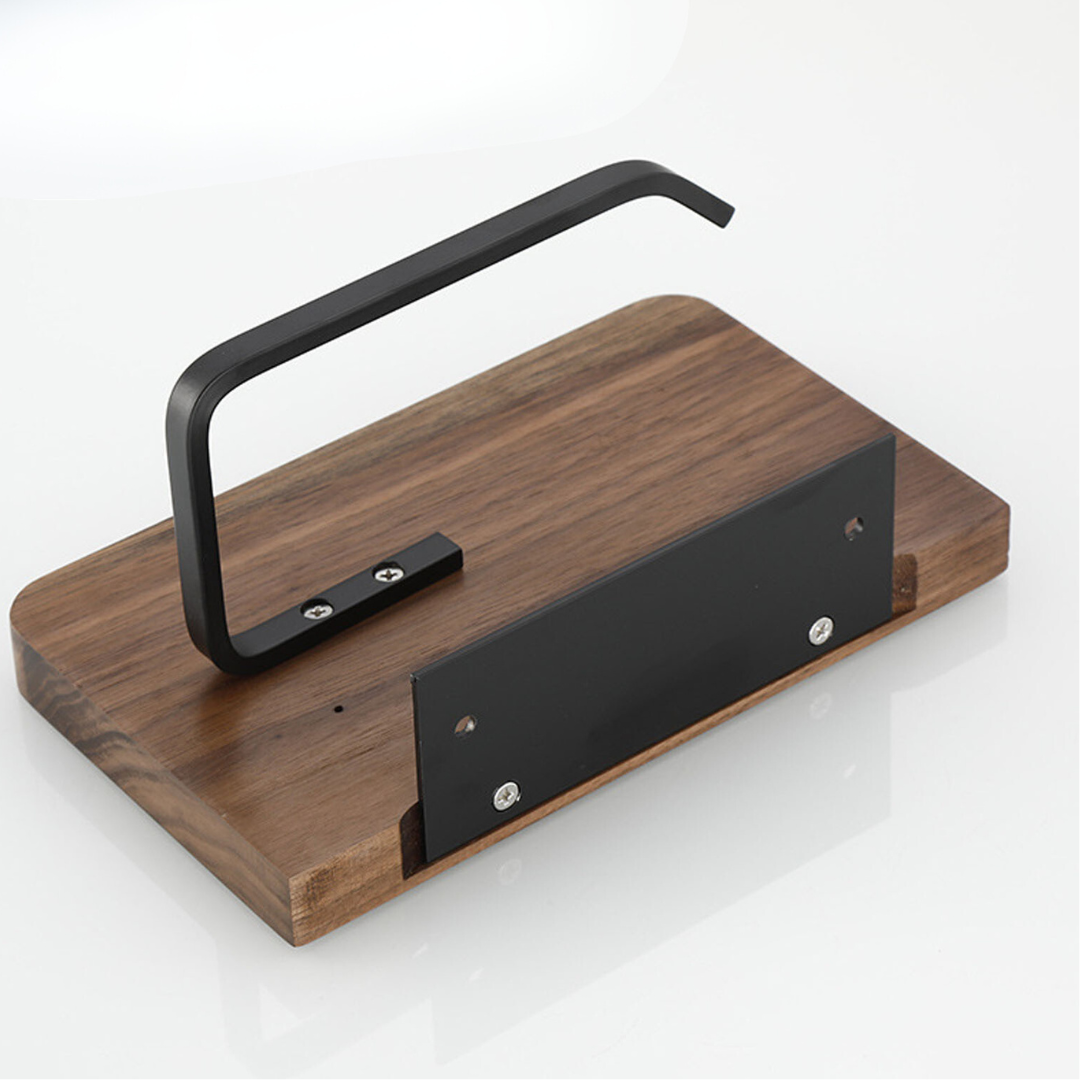 Elegant Wall-Mounted Toilet Paper Holder - made of Walnut and Stainless Steel Noxord