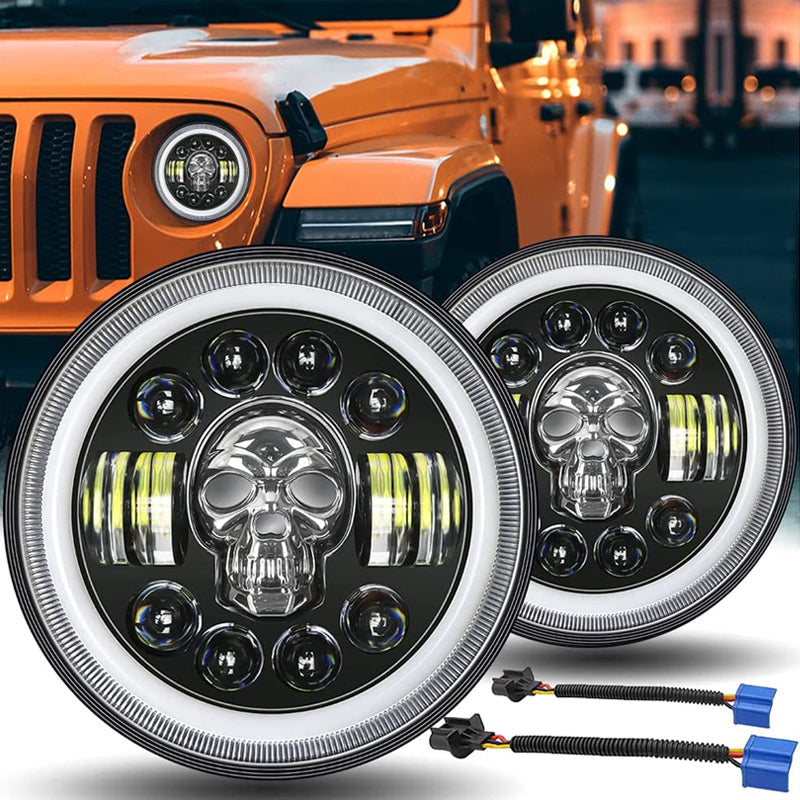 Noxord | 7 Inch Skull LED Headlight