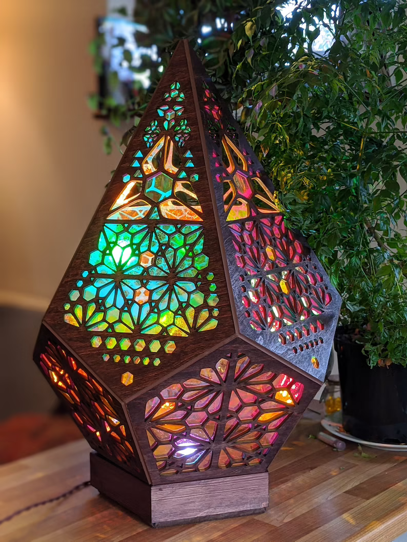 Kalsten | Glass-in-Block Style LED Table Lamp - LumiAura