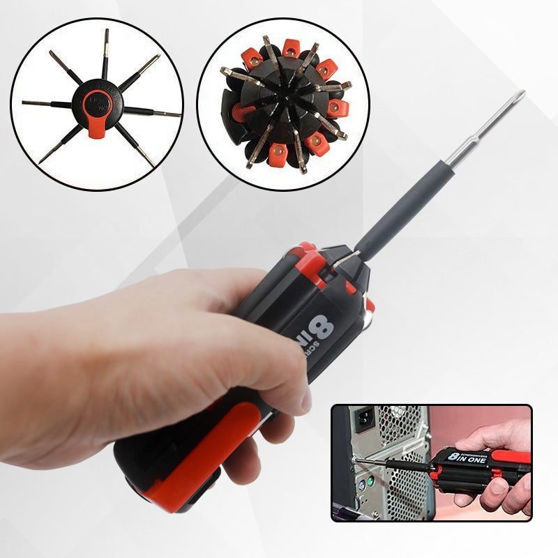 8-in-1-screwdriver with LED flashlight | Kalsten