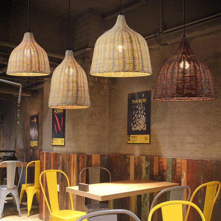 Bamboo Rattan Basket Pendant Light For Kitchen | Kalsten