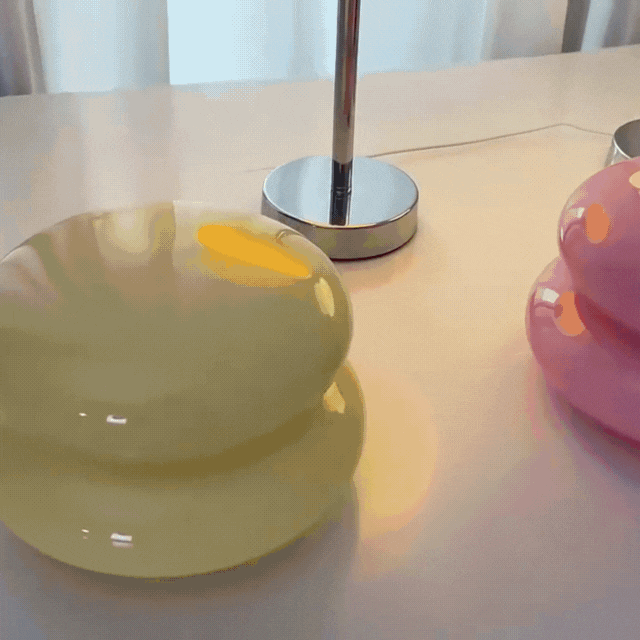 Elegant Macaron Glass Table Lamp with USB - 3 Light Colors Noxord