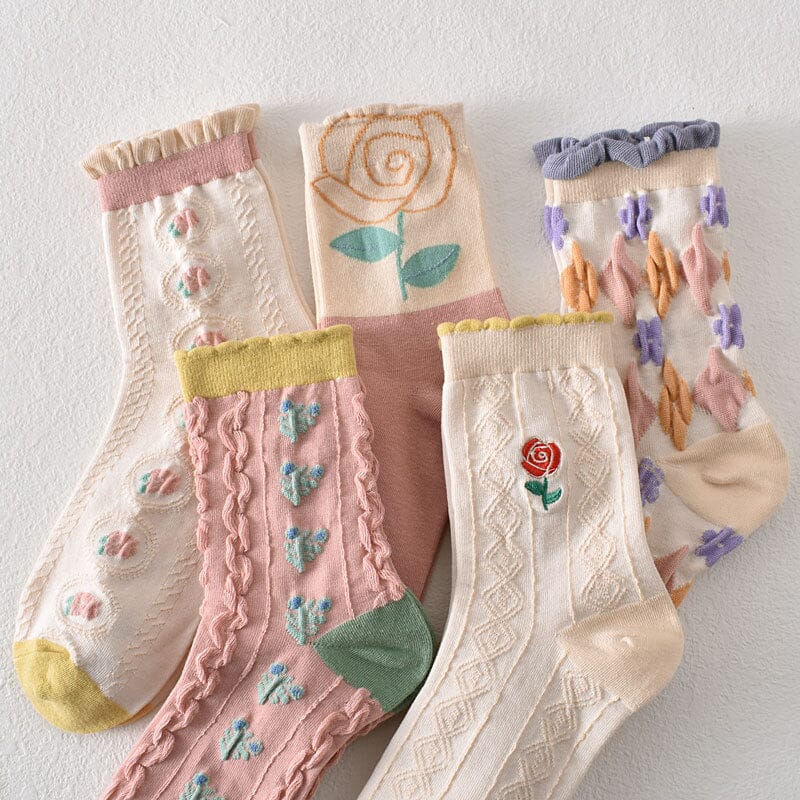Kalsten | Women's Floral Cotton Socks (10 Pairs)