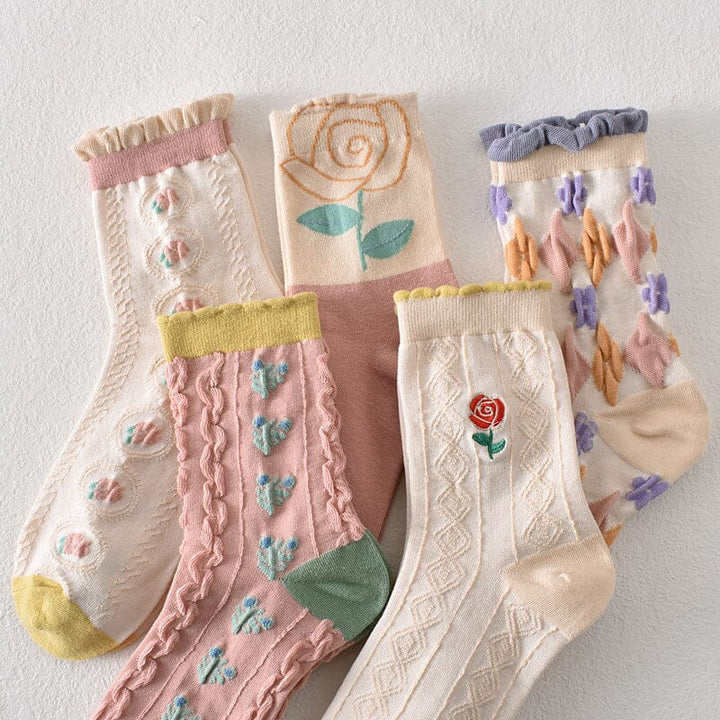 Kalsten | Women's Floral Cotton Socks (10 Pairs)
