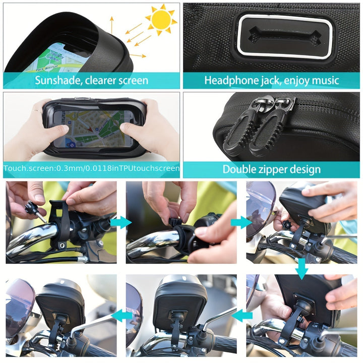 Kalsten | Waterproof Phone Holder for Bike and Motorcycle – 360° Rotatable and Suitable for 4.5–6.4 inch