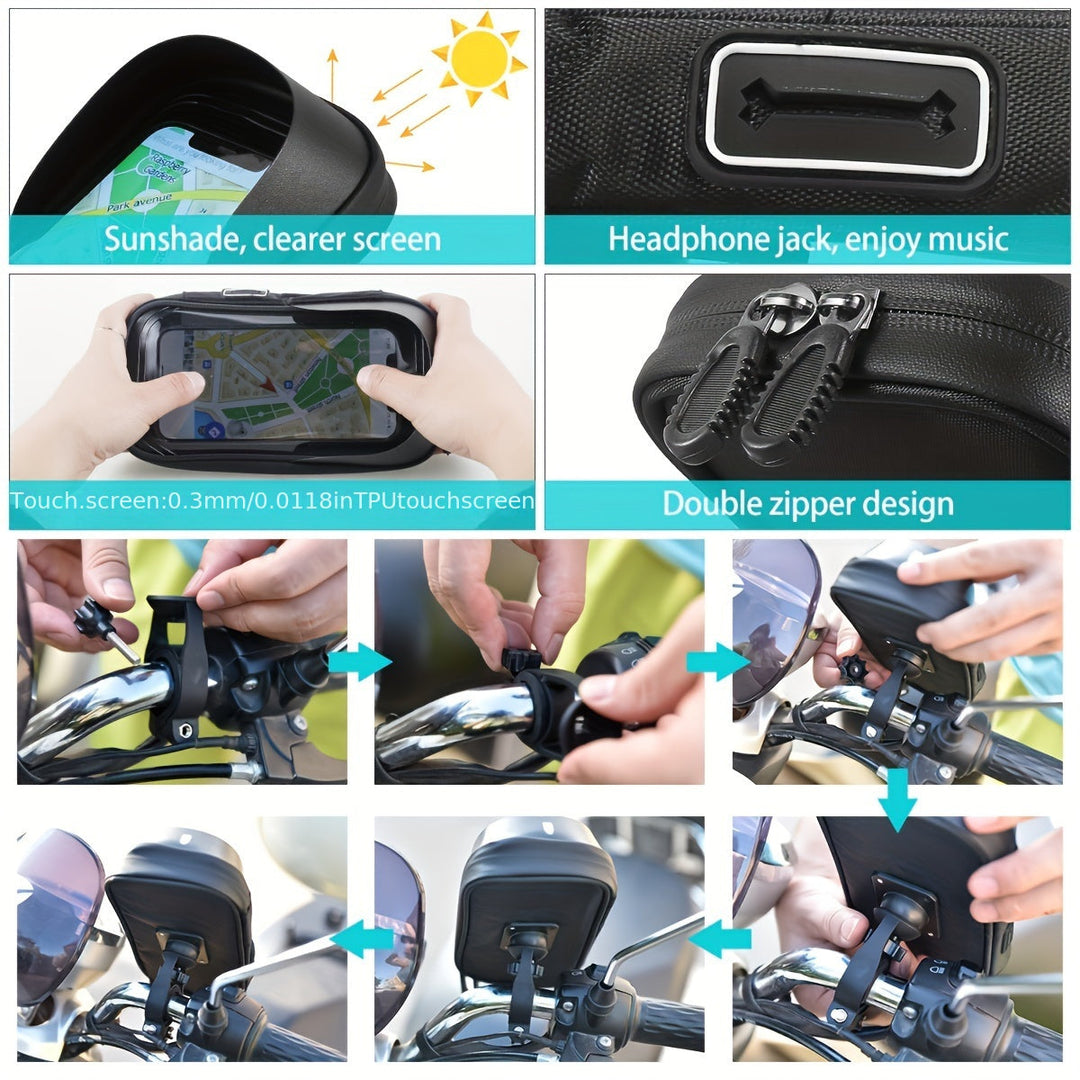 Waterproof Phone Holder for Bicycle and Motorcycle – 360° Rotatable and Suitable for 4.5–6.4 inch | Kalsten