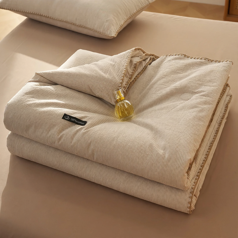 Cotton summer blanket, detergent-treated