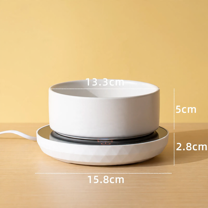 Heated ceramic bowl with heating mat