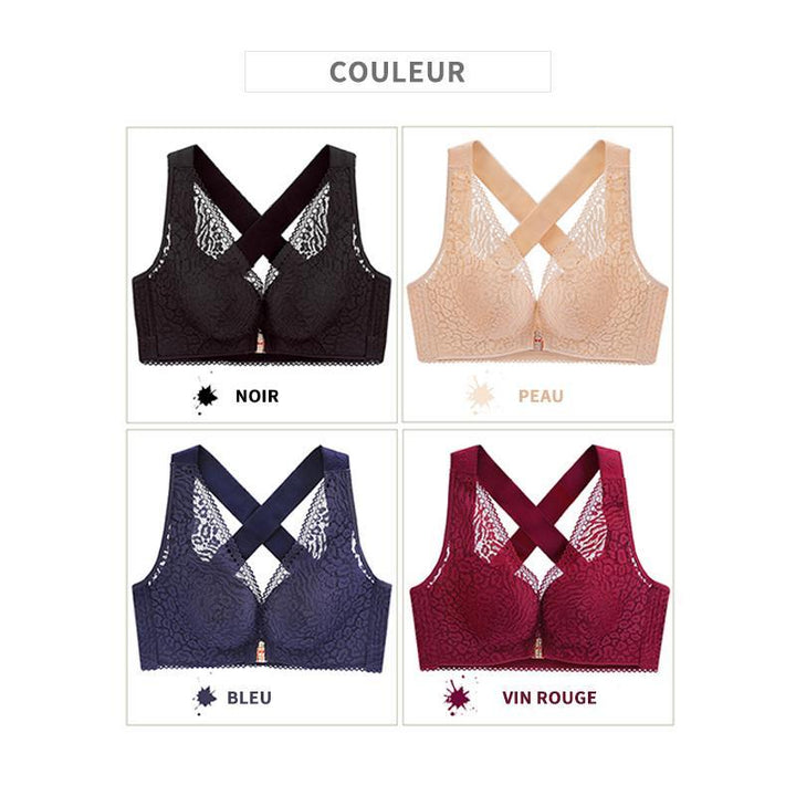 Bra with front closure and crossed straps | Kalsten
