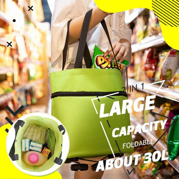 Kalsten | 2-in-1 Convertible Shopping Bag with Wheels - CarryFlex
