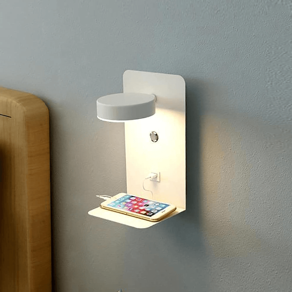 Night Lamp with Charger – 330° Rotatable LED Desk Light
