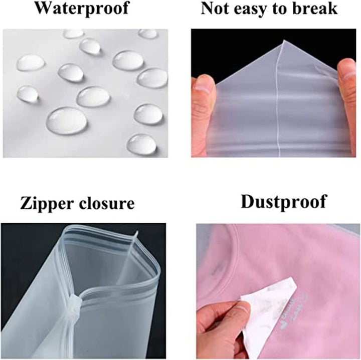 Kalsten | Multi-Purpose Frosted Zip Storage Bags – 20-Pack Plastic Garment Sleeves (Buy 2 Sets, Take 1 FREE)