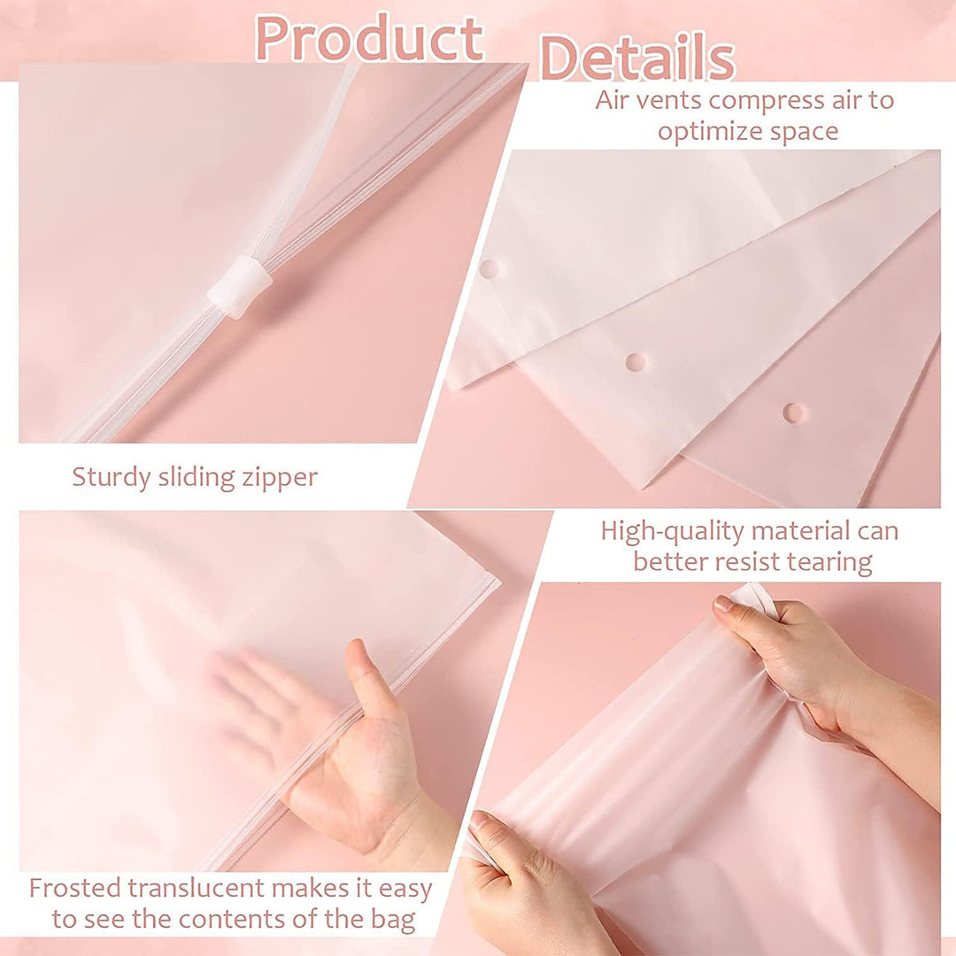Multi-Purpose Frosted Zip Storage Bags – 20-Pack Plastic Garment Sleeves (Buy 2 Sets, Take 1 FREE) | Kalsten