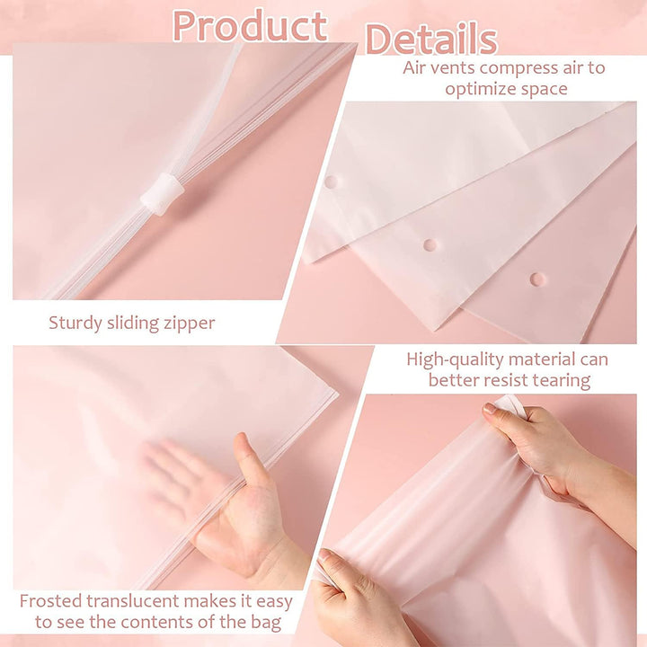 Multi-Purpose Frosted Zip Storage Bags – 20-Pack Plastic Garment Sleeves (Buy 2 Sets, Take 1 FREE) | Kalsten