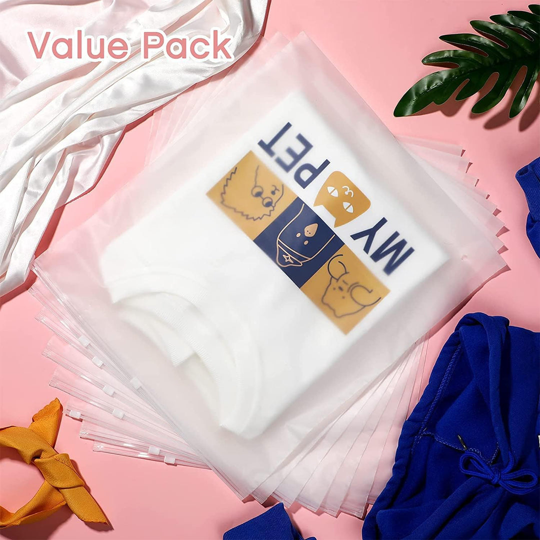 Multi-Purpose Frosted Zip Storage Bags – 20-Pack Plastic Garment Sleeves (Buy 2 Sets, Take 1 FREE) | Kalsten