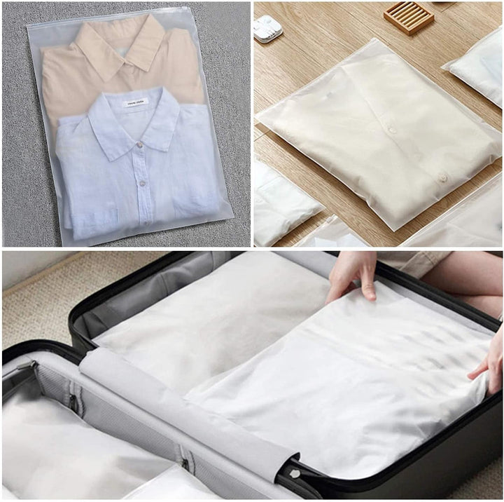 Kalsten | Multi-Purpose Frosted Zip Storage Bags – 20-Pack Plastic Garment Sleeves (Buy 2 Sets, Take 1 FREE)