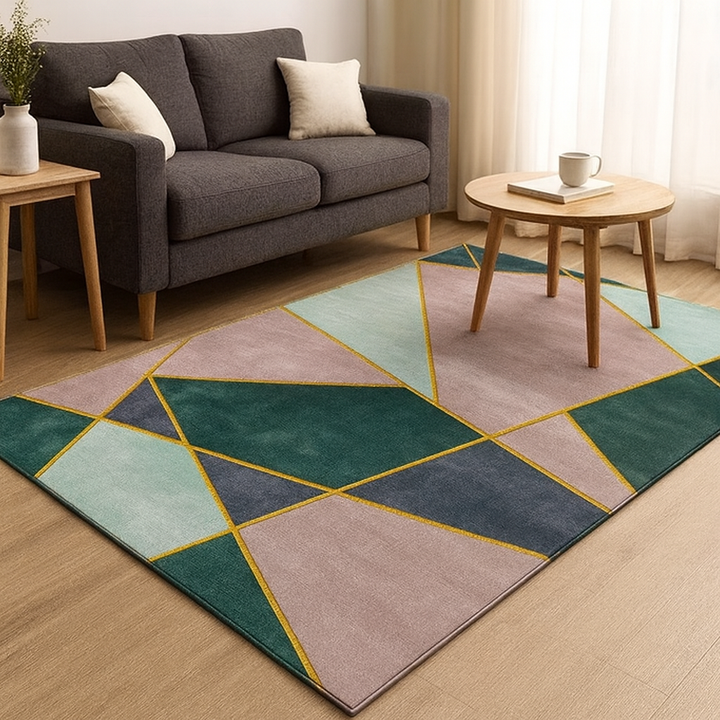 Modern Geometric Washable Non-Slip Rug Noxord