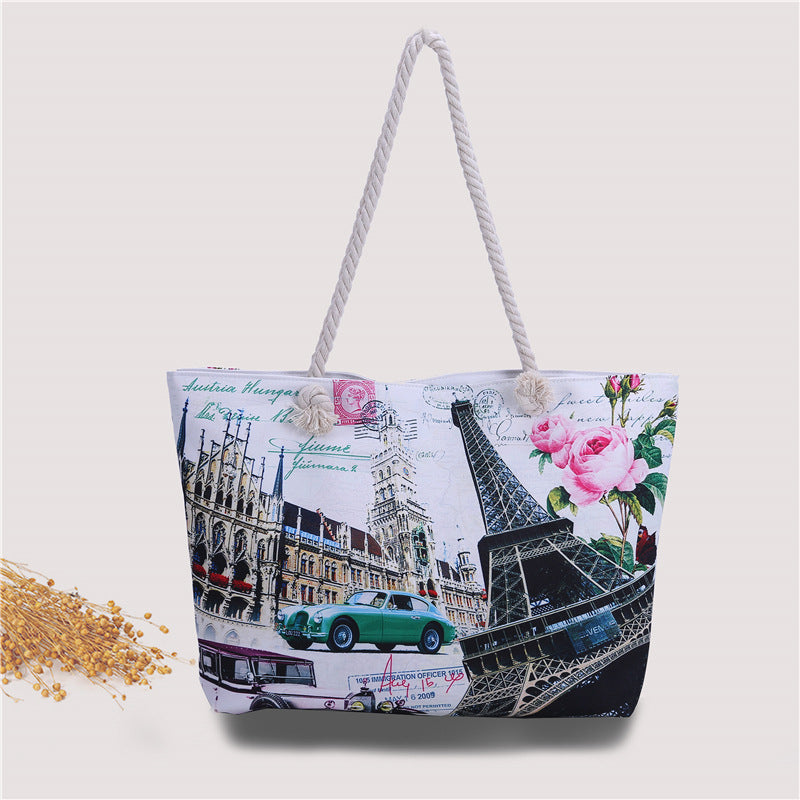 Beach bag in urban postcard design Kalsten