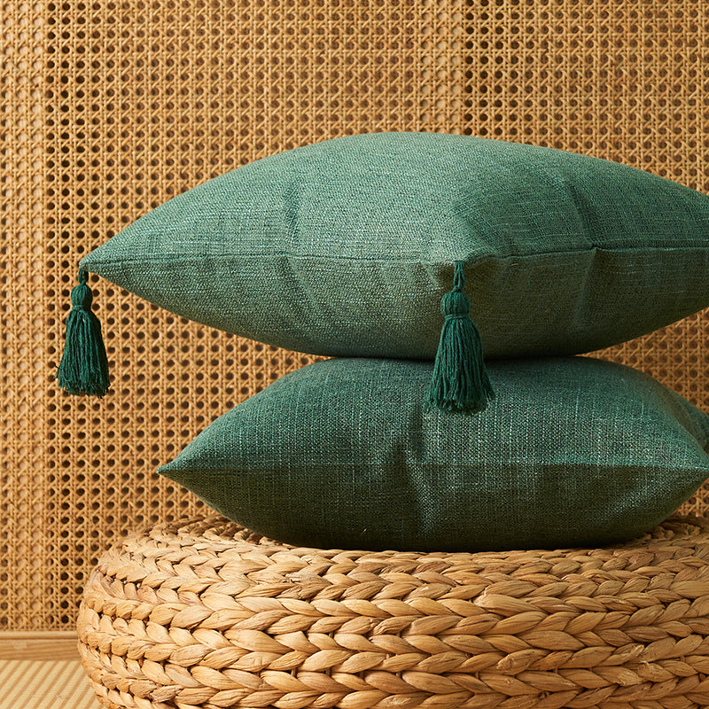 Artisan Textured Throw Pillow with Tassels