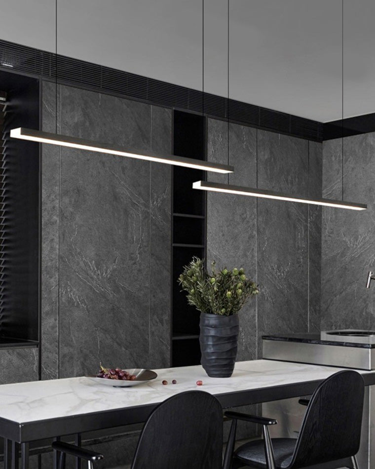 Linear Pendant Light Metal 39 in Adjustable Kitchen Island LED Warm White 3000K-6000K Modern Dining Room Hanging Lamp | Kalsten