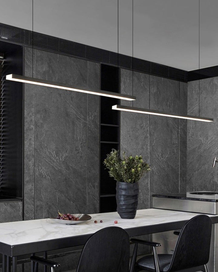 Linear Pendant Light Metal 39 in Adjustable Kitchen Island LED Warm White 3000K-6000K Modern Dining Room Hanging Lamp | Kalsten