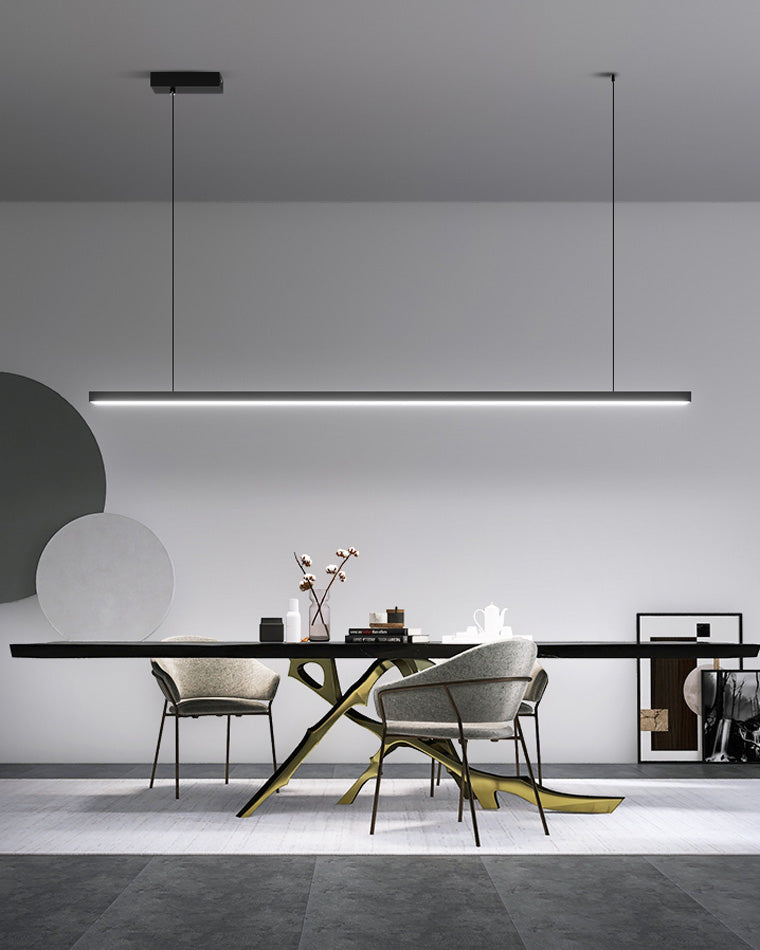 Linear Pendant Light Metal 39 in Adjustable Kitchen Island LED Warm White 3000K-6000K Modern Dining Room Hanging Lamp | Kalsten
