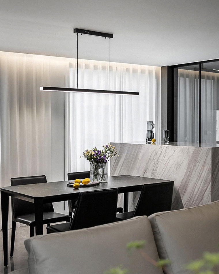 Linear Pendant Light Metal 39 in Adjustable Kitchen Island LED Warm White 3000K-6000K Modern Dining Room Hanging Lamp | Kalsten