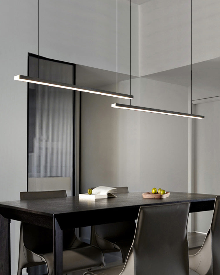 Linear Pendant Light Metal 39 in Adjustable Kitchen Island LED Warm White 3000K-6000K Modern Dining Room Hanging Lamp | Kalsten