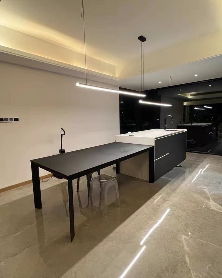 Linear Pendant Light Metal 39 in Adjustable Kitchen Island LED Warm White 3000K-6000K Modern Dining Room Hanging Lamp | Kalsten