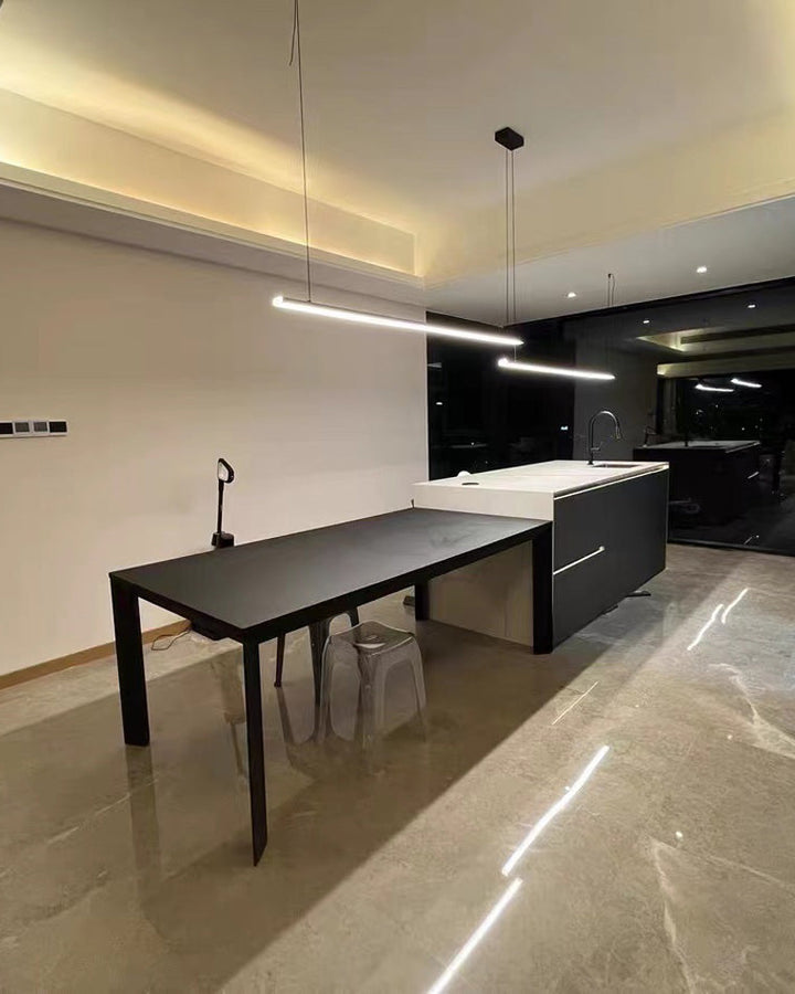 Linear Pendant Light Metal 39 in Adjustable Kitchen Island LED Warm White 3000K-6000K Modern Dining Room Hanging Lamp | Kalsten
