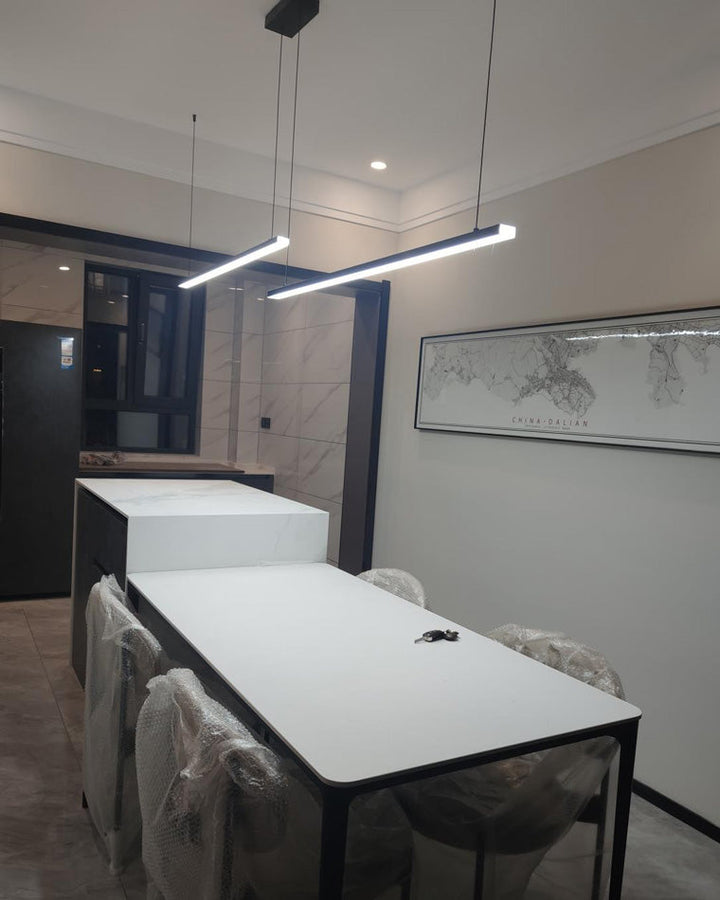 Linear Pendant Light Metal 39 in Adjustable Kitchen Island LED Warm White 3000K-6000K Modern Dining Room Hanging Lamp | Kalsten