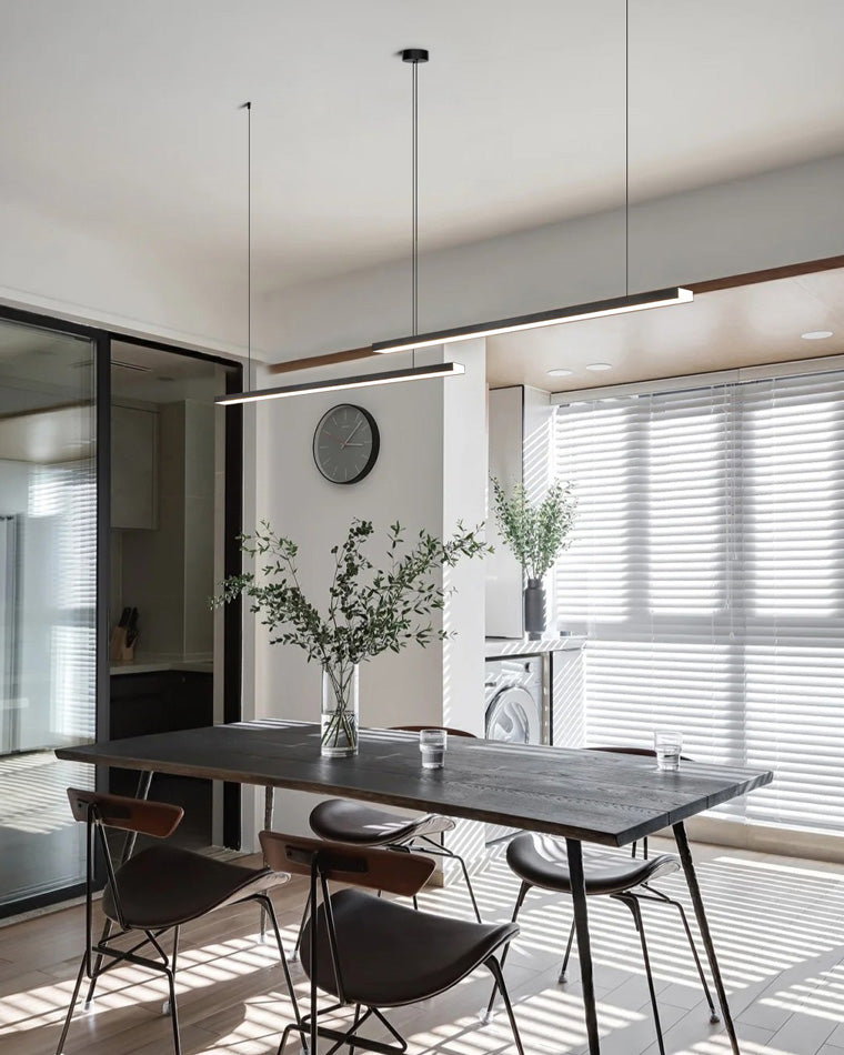 Linear Pendant Light Metal 39 in Adjustable Kitchen Island LED Warm White 3000K-6000K Modern Dining Room Hanging Lamp | Kalsten