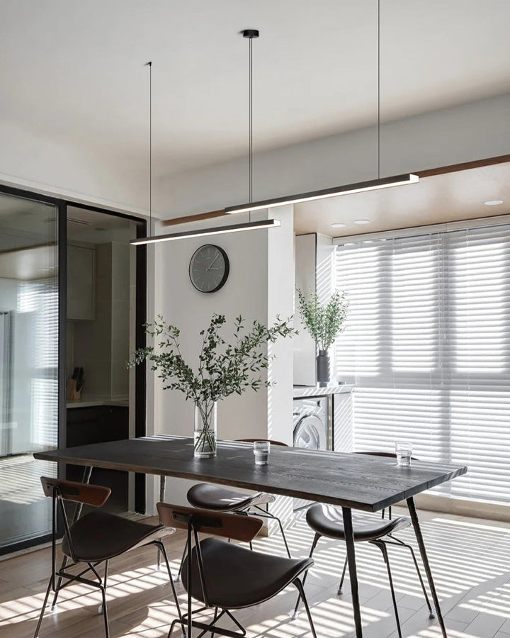 Linear Pendant Light Metal 39 in Adjustable Kitchen Island LED Warm White 3000K-6000K Modern Dining Room Hanging Lamp | Kalsten