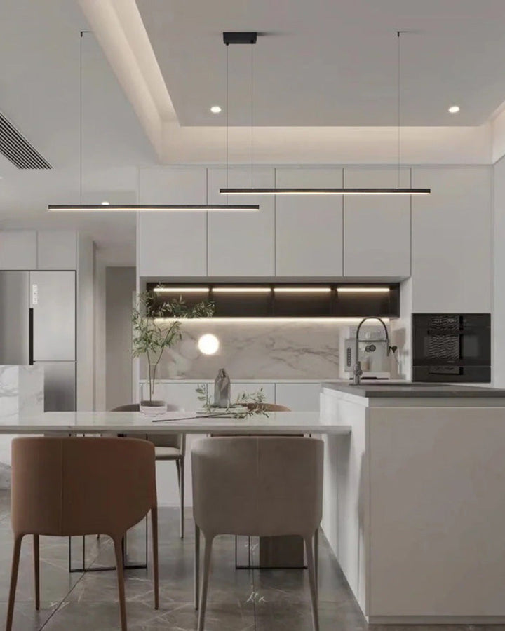 Linear Pendant Light Metal 39 in Adjustable Kitchen Island LED Warm White 3000K-6000K Modern Dining Room Hanging Lamp | Kalsten