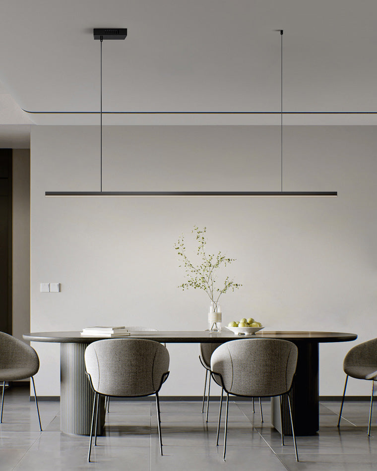 Linear Pendant Light Metal 39 in Adjustable Kitchen Island LED Warm White 3000K-6000K Modern Dining Room Hanging Lamp | Kalsten