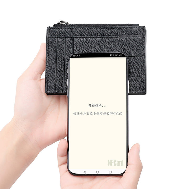 Textured Leather Card Holder