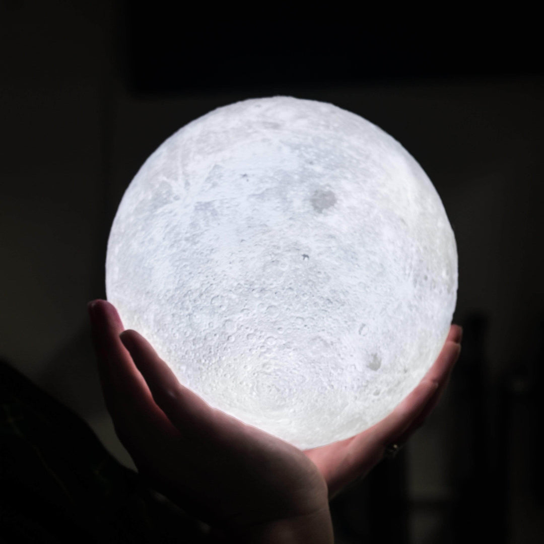 3D Moon Lamp with Wooden Base Noxord