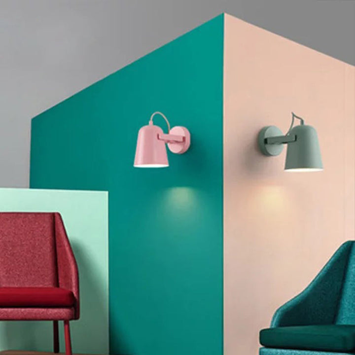 Nordic 1-Light Wall Sconce Bell Rotatable Wall Mount Light Fixture with Iron Shade for Living Room | Kalsten