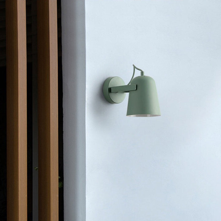 Nordic 1-Light Wall Sconce Bell Rotatable Wall Mount Light Fixture with Iron Shade for Living Room | Kalsten