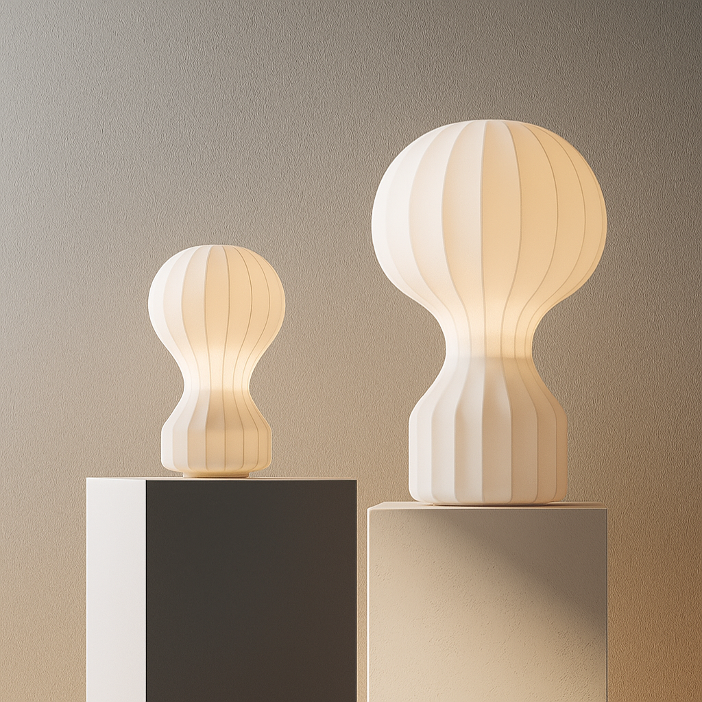 Silka | Wabi Sabi Silk Table Lamp – Warm LED Light | Kalsten